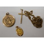 Two 9 ct gold St. Christopher pendants, the largest 2.