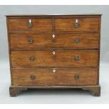 A 19th century mahogany chest of drawers. 109 cm wide.