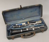 A cased Boosey and Hawkes clarinet