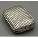 A 19th century silver plated snuff box. 5.5 cm wide.