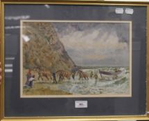 LUKE SYKES (20th century) British, The Lifeboat, watercolour, signed and dated 85,