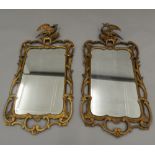 A pair of Georgian style gilt wall glasses. 103 cm high.