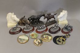 A quantity of various horse racing models, etc.