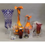 A quantity of glassware, including Art glass. The largest 48 cm high.