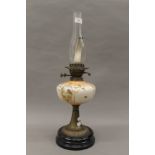 A Victorian oil lamp. 60 cm high.