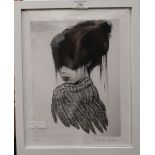 RAFFAELLA BERTOLINI, The Raven, limited edition print, numbered 5/10 and signed, framed and glazed.