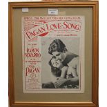 Two framed signed musical posters. Each 36.5 x 43 cm overall.
