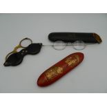 A pair of 19th century tortoiseshell spectacles,