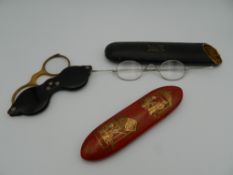 A pair of 19th century tortoiseshell spectacles,