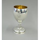 An early 19th century English silver gilded interior goblet. 16 cm high. (8.