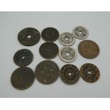 Twelve Chinese coins