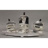 An Art Deco style silver plated tea set.