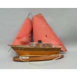 A vintage boat form lamp.