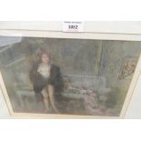 ALEX C KOOLMAN, Semi Clothed Woman, pastel, framed and glazed. 29 cm wide.