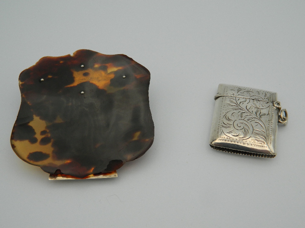 An unusual hallmarked silver heart shaped frame forming part of a tortoiseshell backed letter clip, - Image 2 of 6