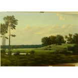 PETRAS BUGAILISKIS, Country Scene, oil on canvas, dated 1976. 76.5 cm wide.