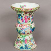 A Chinese Canton famille rose porcelain Gu vase,