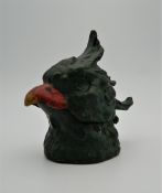 A bronze inkwell formed as a bird. 8 cm high.