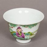 A Chinese famille verte porcelain bowl, of deep flared form,