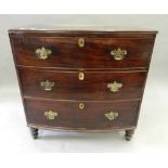 A 19th century mahogany bow front chest of drawers. 92.5 cm wide.