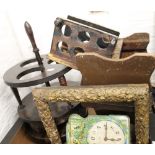 A quantity of miscellaneous items, including a bottle coaster, stools, picture frame, etc.