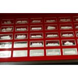 A cased set of Great British Locomotive silver ingots