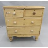 A Victorian pine chest of drawers. 91 cm wide.