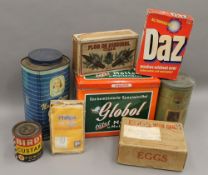 A small quantity of vintage tins and packaging