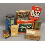 A small quantity of vintage tins and packaging