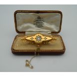 An Antique diamond set 15 ct gold brooch,