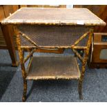 A Victorian bamboo work table. 58 cm wide.