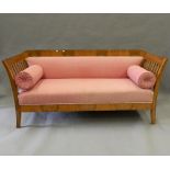 A late 19th/early 20th century Biedermeier style upholstered settee. 175 cm wide.