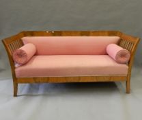 A late 19th/early 20th century Biedermeier style upholstered settee. 175 cm wide.