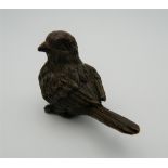 A Japanese bronze model of a bird. 5.5 cm wide.