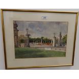 ROSE FORSTER (20th century) British, Buckingham Palace, watercolour, framed and glazed. 37 cm wide.