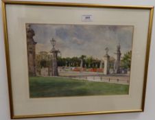 ROSE FORSTER (20th century) British, Buckingham Palace, watercolour, framed and glazed. 37 cm wide.