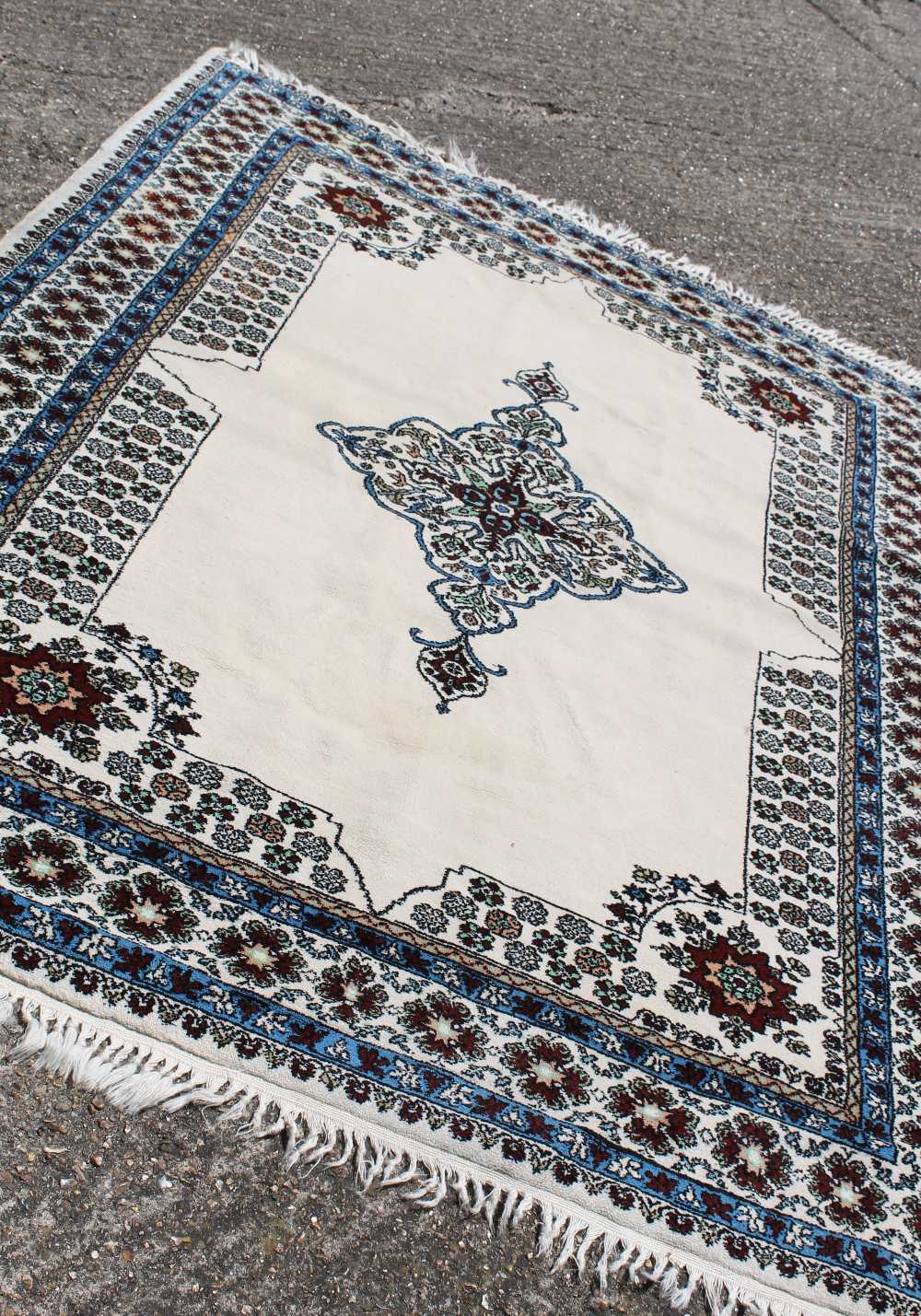 A Moroccan white ground rug. 183 cm wide. - Image 3 of 3