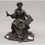 A bronze model of St Paul. 29 cm high.