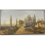 CHARLES DUVAL, Italianate Scene, oil on canvas, dated 1894. 58 cm wide.