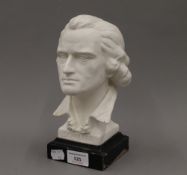 A Parian bust of Schiller. 23 cm high.