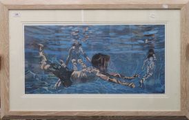 PATRICK GIBBS, Children in a Swimming Pool, limited edition print, numbered 14/30,