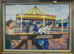 HERBERT KNIGHTS (20th/21st century) British, Rink 2 - Fun Fair at Hunstanton, acrylic on board,