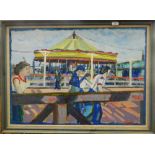 HERBERT KNIGHTS (20th/21st century) British, Rink 2 - Fun Fair at Hunstanton, acrylic on board,