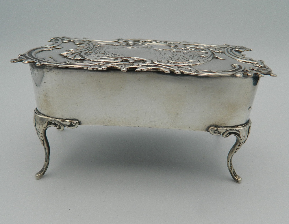 A hallmarked silver jewellery box in the form of a table, - Image 6 of 7