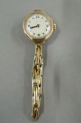A vintage ladies 9 ct gold Swiss made watch on a 9 ct gold bracelet (14.