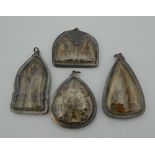 Four Asian icon pendants. The largest 7.5 cm high.