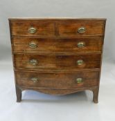 A 19th century mahogany bow front chest of drawers. 104 cm wide.