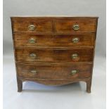 A 19th century mahogany bow front chest of drawers. 104 cm wide.