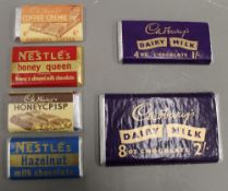 A collection of Dummy Chocolate bars.