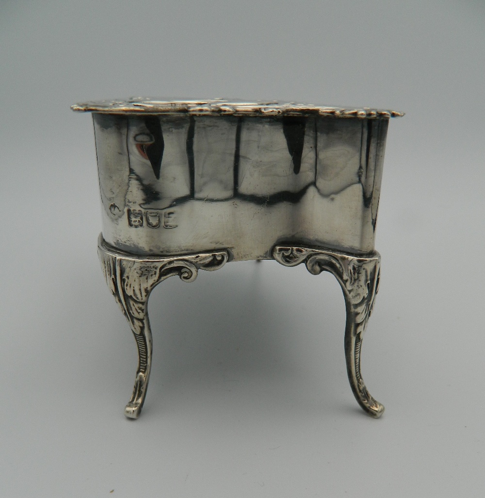 A hallmarked silver jewellery box in the form of a table, - Image 3 of 7